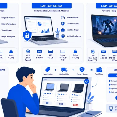Laptop untuk Kerja, Kuliah, atau Gaming: Apa Bedanya? Panduan Lengkap 2026